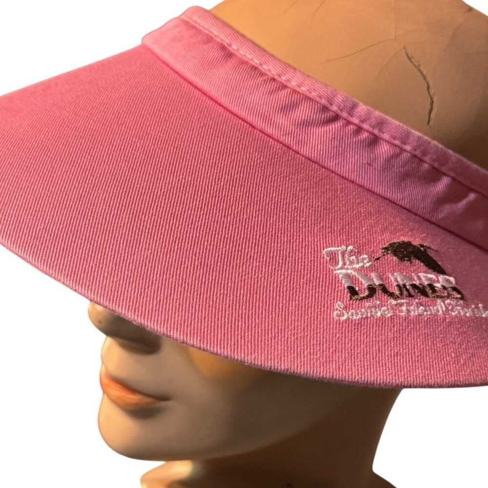 Pink Sun Visor With The Dunes Florida Logo Island Vibes Embroidered